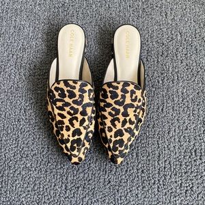 Almost new calf hair cheetah print mule slides.